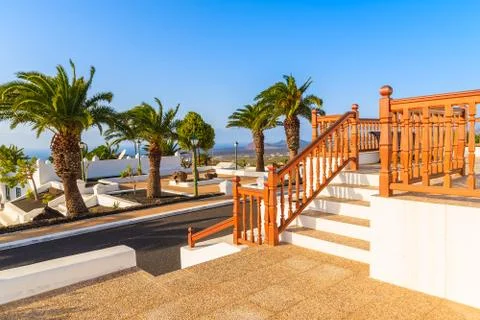 Typical Canarian architecture in Las Brenas village Stock Photos