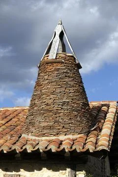 Typical chimney in Calatanazor, Soria. Spain Stock Photos
