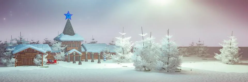 Typical christmas landscape Stock Illustration