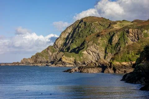 Typical cliffs on the North Devon coast Stock-Fotos