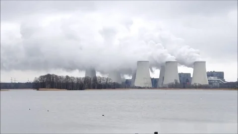Typical coal power plant Stock Footage 82416650