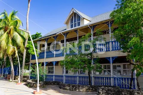 Typical coastal house of the caribbean region Stock Photos