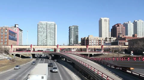 Typical commuter traffic in Chicago Video stock 35732678