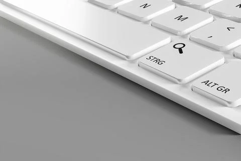 A typical computer keyboard white details 3d illustration Stock Illustration