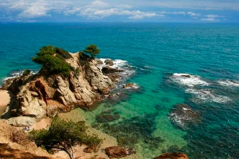 Typical Costa Brava landscape Stock Photos