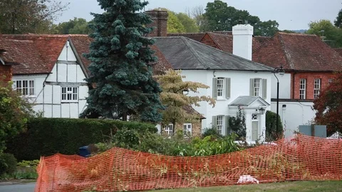 Typical cottages in England Stock Footage 96328007