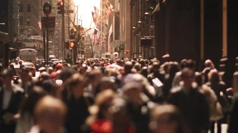 Typical Crowded Urban Scene Manhattan, New York, USA. 스톡 동영상 44332326