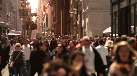 Typical Crowded Urban Scene Manhattan, New York, USA. Stock Footage 44332949