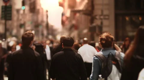 Typical Crowded Urban Scene Manhattan, New York, USA. Stock Footage 44336327