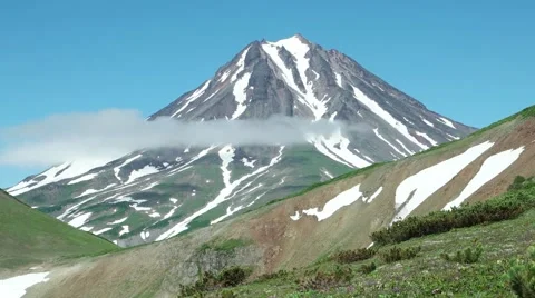 Typical dormant volcano: Viluy volcano , Kamchatka. Stock Footage 66308811