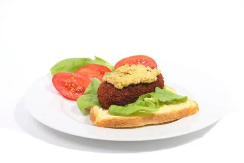 Typical dutch lunch with bread and kroket Stock Photos