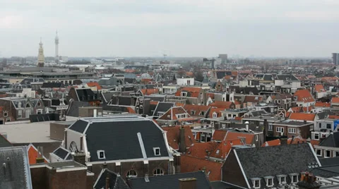 Typical Dutch town, view from above Stock Footage 34622681