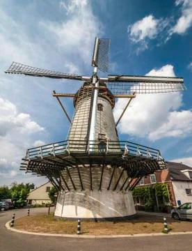 Typical dutch windmill Stock Photos