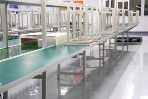 Typical electronics manufacturing production assembly line Stock Photos