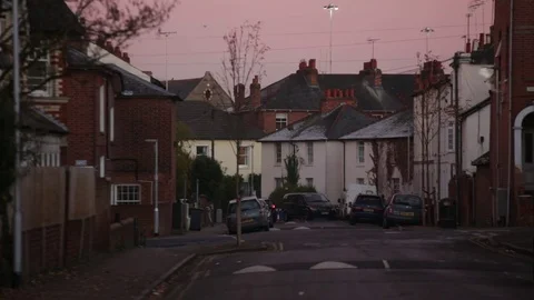 Typical English city - Sunset Video stock 70146548