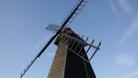 Typical European windmill - tilt Stock Footage 76516743