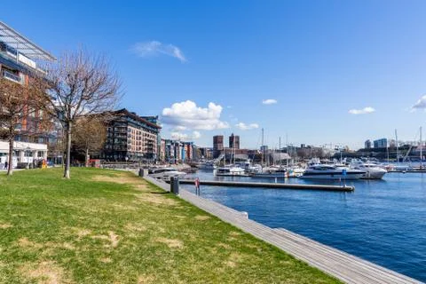 Typical example of Scandinavian architecture in the Aker Brygge area in Oslo, Stock Photos