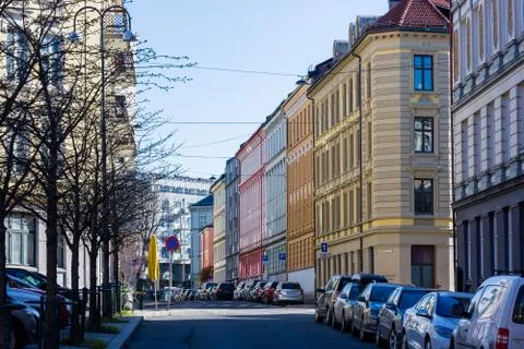 Typical example of Scandinavian architecture in the Grnerlkka area in Oslo Stock Photos