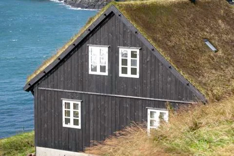 Typical faroe house Stock Photos