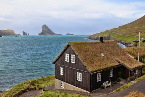Typical faroe house Stock Photos