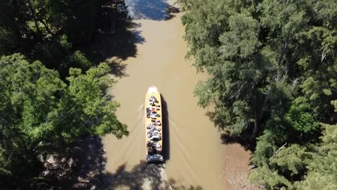 Typical ferryboat in small river of South America. Argentine Stock Footage 148696908