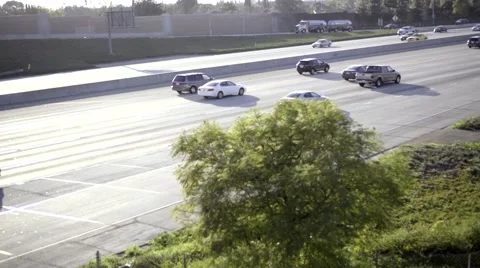 Typical freeway in California Stock Footage 49367367