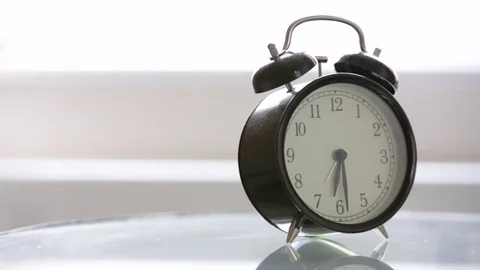 Typical generic alarm clock close up - pan Stock Footage