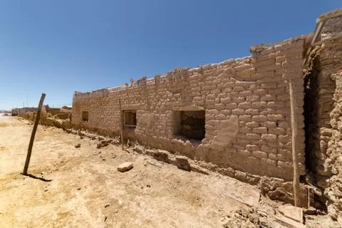 Typical house made in adobe bricks in salar de Uyuni, Bolivia Stock Photos