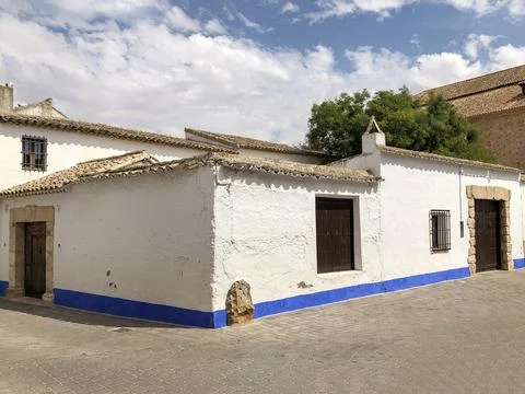 Typical houses of Campo de Criptana. Foto stock