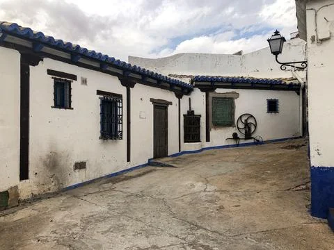 Typical houses of Campo de Criptana. Stock Photos
