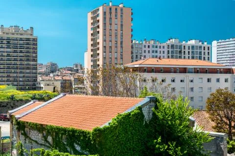 Typical houses of marseille Stock Photos