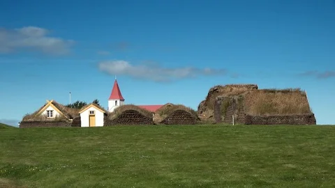 Typical Icelandic farm 1 Stock Footage 81276388