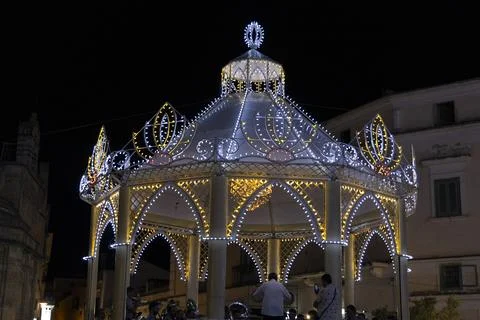 Typical illuminations of Salento during holidays. Feast Madonna Bruna, Matera Foto stock