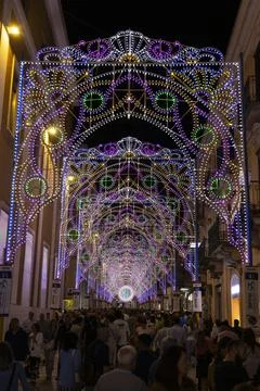Typical illuminations of Salento during holidays. Feast Madonna Bruna, Matera Stock Photos