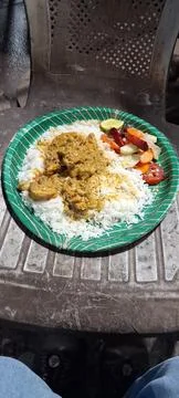 Typical Indian Style of eating. Stock Photos