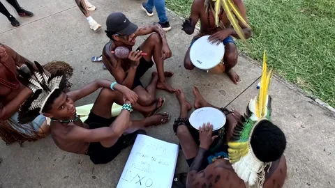 Typical Indigenous Indians from all over Brazil Vídeo Stock 306658901