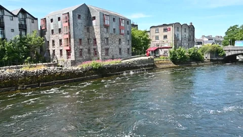 Typical Irish landscape with river Stock Footage 278886586