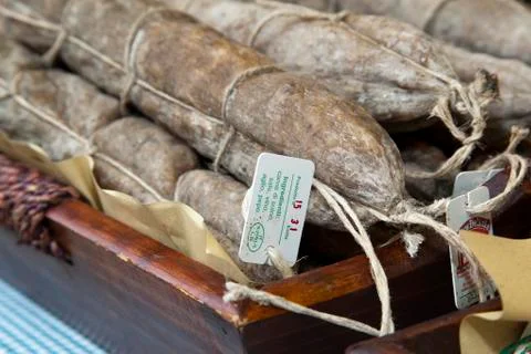 Typical italian handmade cold cuts Stock Photos
