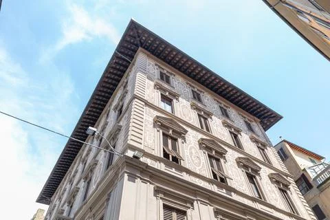 Typical Italian Residential House Exterior in Florence, Italy Stock Photos