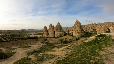 Typical landscape in Cappadocia. Video stock 242035672