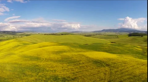 Typical landscape of the Val d'Orcia in Tuscany, Italy. Aerial view Stock Footage 50717513