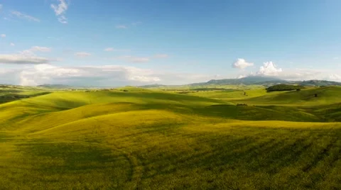 Typical landscape of the Val d'Orcia in Tuscany, Italy. Aerial view Stock Footage 50894655