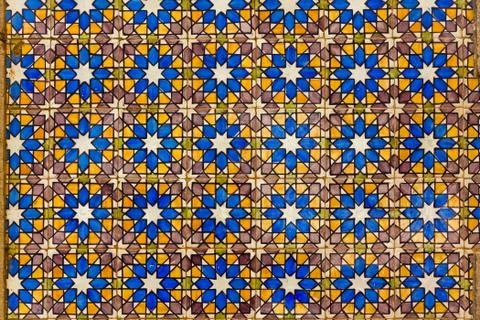 Typical Lisbon old ceramic wall tiles (azulejos) Stock Photos