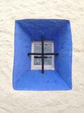Typical mediterranean window in Sitges 스톡 사진