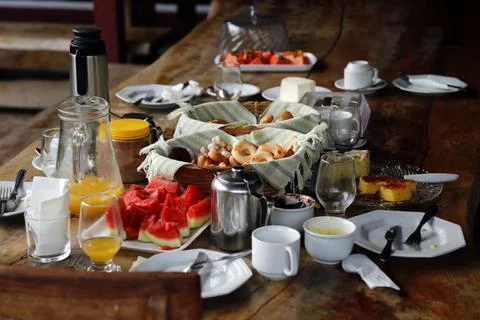 Typical Minas Gerais breakfast table Stock Photos