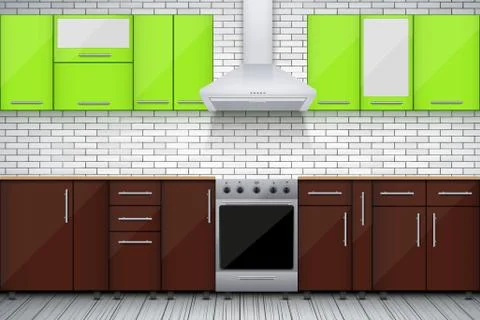 Typical modular kitchen Stock Illustration