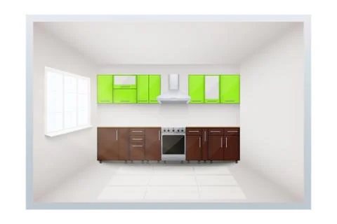 Typical modular kitchen Stock Illustration