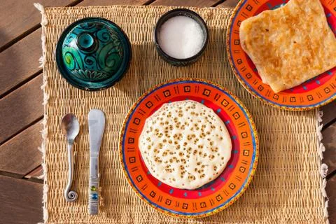 Typical moroccan breakfast Stock Photos