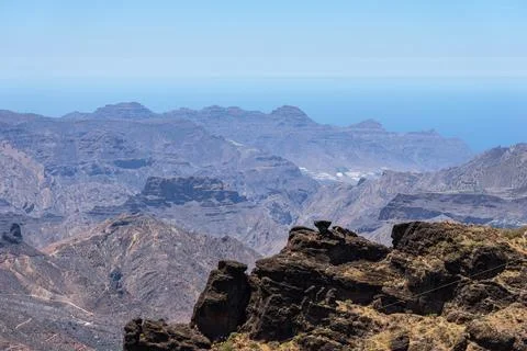 Typical mountain landscape in the central part of the island. Gran Canaria. C Stock Photos
