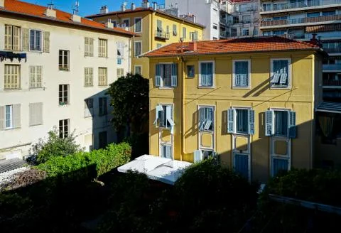 Typical Nice old city view, summer day Stock Photos